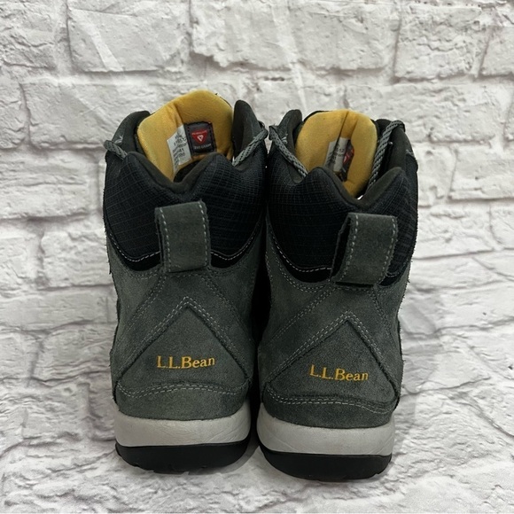 L.L. Bean Men's Primaloft Waterproof Gray Black Lace Up Hiking Boots 9 medium - Picture 6 of 13